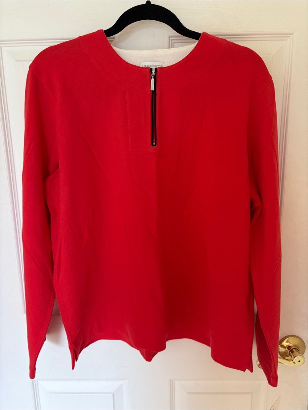 Red zippered sweatshirt